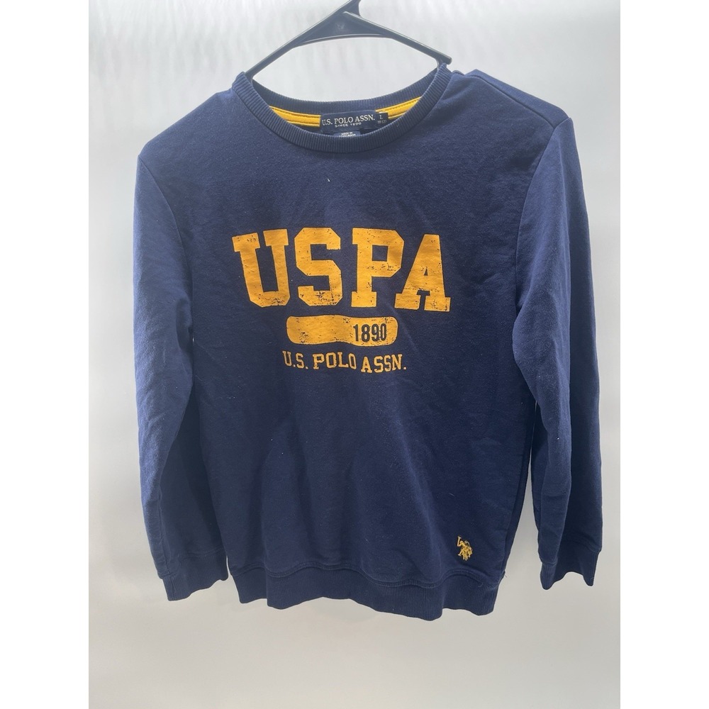 U.S. Polo Assn. Boy's Navy Horse Logo Sweater round neck Size Large 10-12